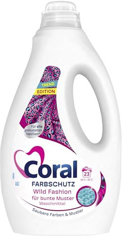Coral Farbschutz Wild Fashion für bunte Muster Waschmittel Flüssigwaschmittel für saubere Farben und Muster 6x 23 WL