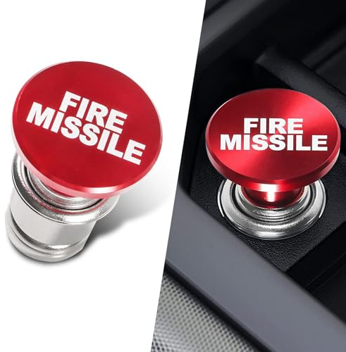 JawGrew 1 encendedor de cigarrillos con misiles de fuego para coche, 1.25 x 1.77 pulgadas, enchufe de encendedor de cigarrillos de metal, accesorios de repuesto para la mayoría de coches, camiones,
