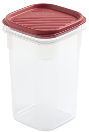 TATAY Contenitori Ermetici per Alimenti 1L Top Flex | Coperchio a Pressione | Contenitori Plastica per Alimenti | Microonde, Lavastoviglie, Frigo, Freezer | Senza BPA | 10x10x16,5 cm, Rosso