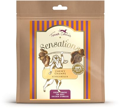 Terra Canis Sensations Chewy Champs kycklingmaskar 200 g I Naturliga tuggmaskiner, torkade tuggaktiviteterna | Kompletterande foder för hundar