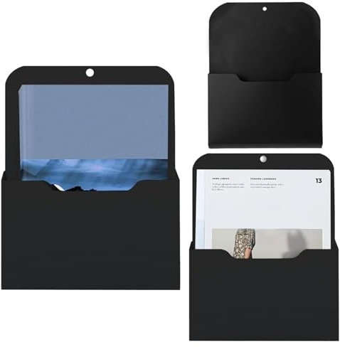 3 Stück Magnetischer Aktenhalter, 3 Größen, Magnetischer Papierhalter Dokumentenhalter, HäNgende Akten Organisator BüRo Bedarf Aufbewahrung, Stifthalter, für Whiteboards, Zuhause, Schwarz (S/M/L)