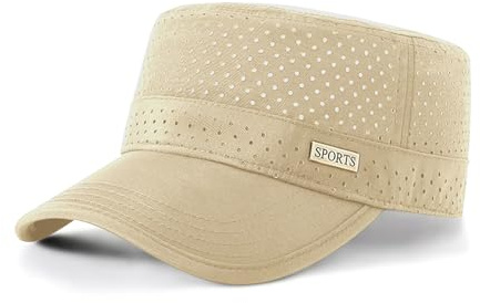 YAMEE Militär keps män sommarmössa mesh lätt andningsbar, armékeps snabbtorkande, basebollkeps för utomhussport, vandring, kaki, one size
