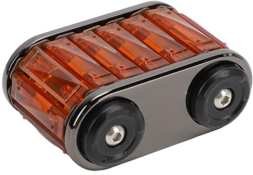 CHEOTIME Jouets Fidget en métal pour Adultes Tank Track Toys Handheld Aide à soulager l'anxiété Tension Roller Chain Tank Toys Tactile Click Toy pour TDAH ADD Ambre Orange (Ambre Orange)
