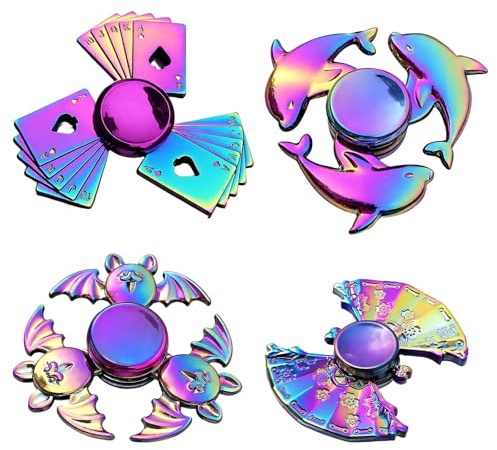 4 Pièces Hand for Spinner, Anti Stress, Hand Modèle Professionnel, Fidget Silencieux, avec Designs Colorés, pour Gestion du Stress et Concentration au Bureau ou en Classe