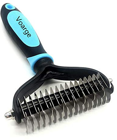 Voarge Hundebürste | Katzenbürste | Unterwollbürste für Hunde&Katzen mit Mittel -bis Langhaar | Löst Knoten und Verfilzungen für Gesundes Fell - für optimale Fellpflege (Haarentfernungskamm)