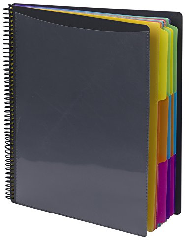 Smead 12 Pocket Poly Project Organizer, Letter Size, 1/3-Cut Tab, Gray with Bright Colors (89207)