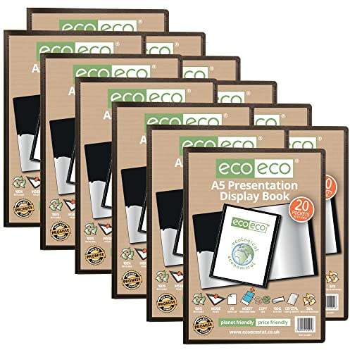 eco-eco A5 50% Riciclata 20 Taschino Colore Nero Presentazione Mostra Libro (Confezione da 12)