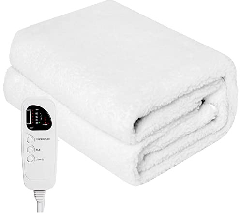 WELLHUT Massage Table Warmer Heating Pad, UL Certified Spa Massage Bed Warmers, Deluxe Fleece Table Cover w/ 5 Heat Levels, 8 Timer Settings, 12 Ft Cord, Machine Washable