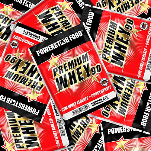 Powerstar PREMIUM WHEY 90 Probierpaket | 10 x 30g Whey-Protein-Proben | 60% CFM Whey Isolat & 40% CFM Whey Konzentrat | Muskelaufbau & Abnehmen | Deutsche Herstellung | Verschiedene Geschmackssorten…
