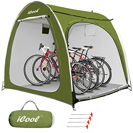 Outdoor Bike Covers Storage Shed Tent, Outdoor Motorcycle Storage shed, Neat Tent Bicycle Cover, Waterproof Storage of 4 Bicycles or Motorcycle (Green)