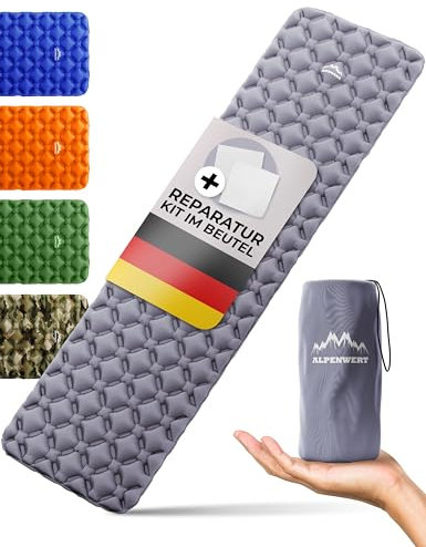 ALPENWERT® Isomatte Outdoor [Kleines Packmaß & Ultraleicht] Luftmatratze perfekt für Camping, Wandern, Backpacking UVM. - Schlafmatte aufblasbar