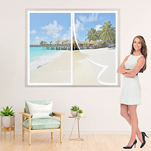 Zanzariera Magnetica per Finestra 80x130cm Traspirante Anti Insetti Chiusura Automatica Tenda Zanzariera Porta senza forare Facile Montaggio per Balconi Bianco