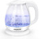 Aigostar Glas Wasserkocher, Kleiner wasserkocher glas mit led-beleuchtung, 1 Liter, 2200W, Wasserkocher Klein, Schnellkochfunktion, Abschaltautomatik Trockenschutz, BPA frei, Weiß