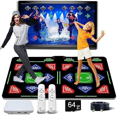 OZLET HDMI-Tanzmatte,64GB,885 Songs,1000 Spiele,81 MTV-Videos.Kombiniert Tanz, Yoga, Aerobic,Laufen, Sport und Denkspiele Kinder.Flanellmaterial,geeignet für den Fernsehgebrauch