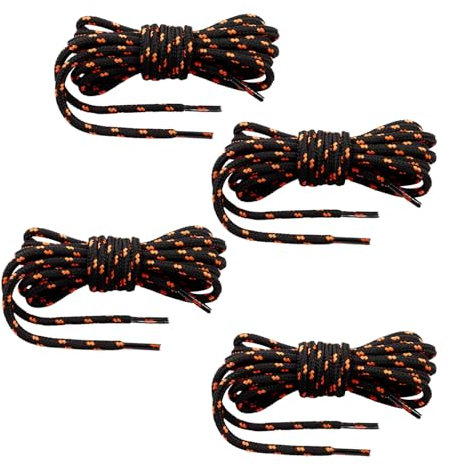 CHROMACRAFT 2 par snörning, svarta orange prickiga skosnören, solida och hållbara snören, skosnören för vandringsskor, skotillbehör, orange svart, Taille unique