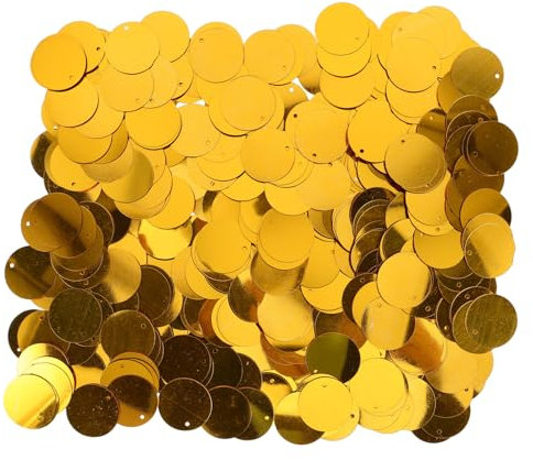 ULDIGI Runde Flache Pailletten Goldfarbenem Material Für Nähen Und Tanzkostüme Für Applikationen Bastelarbeiten Und Besondere Anlässe