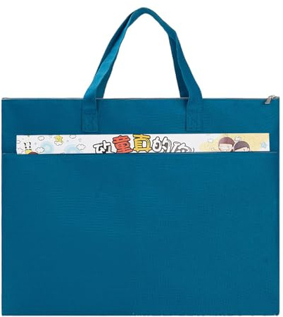 Oaygat 2 fundas de arte tamaño A3, bolsa de transporte para artistas, carpeta de pintura, impermeable, para llevar a la mesa de dibujo, bolsa de transporte, azul zafiro, Funda tipo cartera de arte A3
