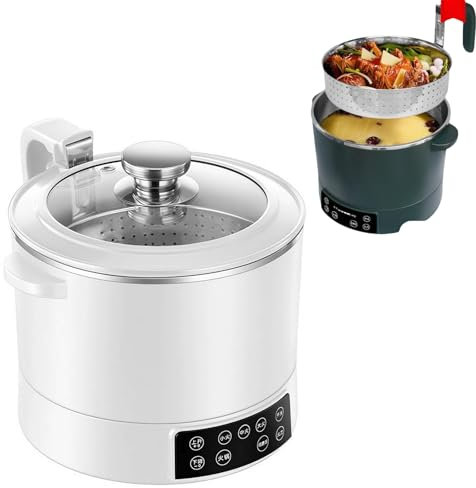 RJSQAQE Low Sugar Rice Cooker, 3L, Touch Control, 5 Speed Adjustable, Automatic Lifting, White