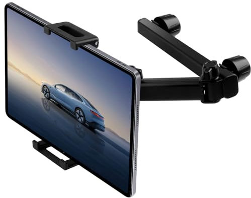 Romon Tablet Halterung Auto, Auto Halter Kopfstütze Halterungen Kopfstützenhalter Autohalterung Ausziehbare Universal 360° Drehung KFZ-Kopfstützenhalterung für Tablets/Smartphone und 4,7-13 Geräte