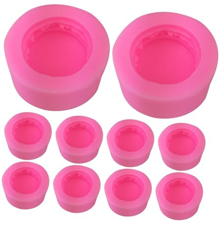 FUNOMOCYA 10 Moldes Para Macarrones Fondant Galletas De Chocolate Jabón Velas Velas Muffins Kit Para Hacer Macarrones Hamburguesas Silicona Gel De Sílice Rosa