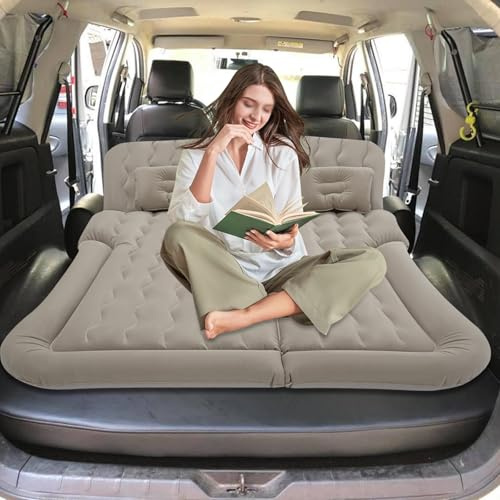 Materasso gonfiabile SUV con pompa ad aria elettrica e 2 cuscini, 174 x 126 cm, materasso per auto, universale, rimovibile, per viaggi, campeggio, attività all'aperto