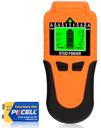 Détecteur de Cable électrique 6-en-1 – Détecteur de Montants Amélioré avec Écran LCD et Alarme Sonore, Capteur Mural Précis pour Bois, Métal, Fils et Tuyaux