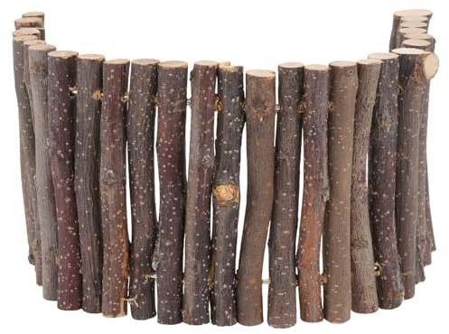 HOMSFOU Clôture en Bois de Pomme pour Petits Animaux, Clôture Multifonction 30 Cm, à Mâcher Naturel pour Hamsters et Hérissons, Accessoire Décoratif et Abri Léger pour Cages