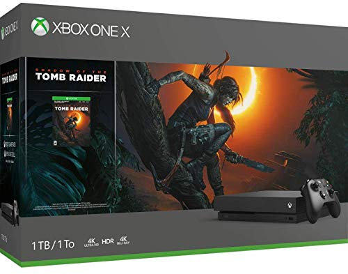 Microsoft Xbox One X, schwarz - Shadow of the Tomb Raider Bundle
