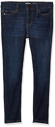 Amazon Essentials Jean Extensible à Coupe étroite Skinny Fille, Délavé Moyen, 10 Ans Slim