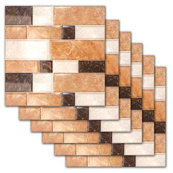 TuToy 20 x 20 cm 6 st kreativa kakelklister väggklistermärke kök badrum golvdekoration – B