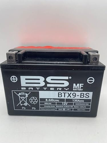 BS BTX9-BS (YTX9-BS) - Batería para moto sin mantenimiento - 12 V 8 Ah - Dimensiones: 150 x 87 x 105 mm compatible con Kawasaki Z E CDS 800 2013-2016