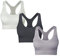 SEGRILA Sport BH Damen Bustier Ohne Bügel Racerback Gepolstert Yoga Fitness Training Schwarz,Weiß,Grau, L