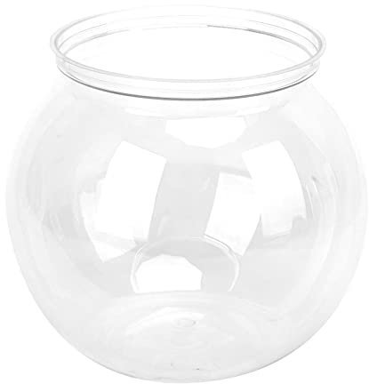 Ejoyous Plastic Fish Bowl, Transparent Plastic Cocktail Fish Bowl for Desk Bookshelf, Mini Fish Tank Impact Resistant Plastic Gallon Fish Bowl for Parties, Weddings, Craft (L)