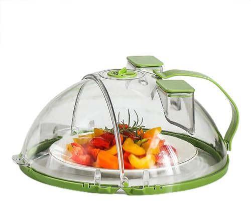 COUVERTURE D'ÉPALLAGE MICREAL | Couvercle du plateau du four à micro-ondes | Couvercle hydratant des aliments anti-huile pliable résistant à la chaleur avec poignée intégrée pour l'utilisation
