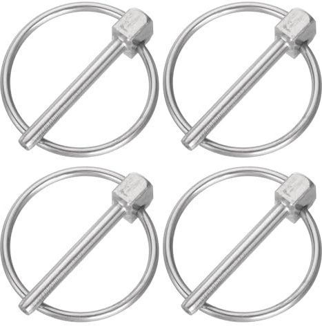 QUARKZMAN Perni Scatto Rotondi Acciaio Inossidabile, 4pz 1/8 x 1-3/8 per Barche, Kayak, Canoa, Rimorchio, Carrello, Camion, Tosaerba, Argento