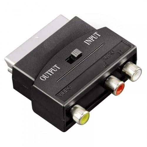 Mr Gadget's Solutions, cavo adattatore scart RGB a 21 pin a 3 RCA (phono) e S-Video, commutabile Composito AV TV DVD VCR cavo adattatore, audio/video