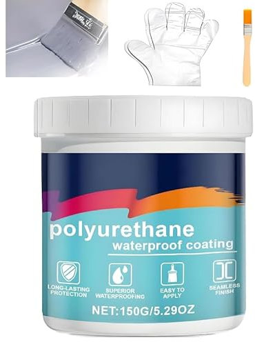 Polyurethane Waterproof Coating, Invisible Waterproof Anti-Leakage Agent, Waterproof Insulating Sealant,Transparent Waterproof Coating for Sealant Concrete Exterior Roof Wall Crack (Grey, One Size)