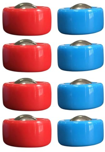 rockible Lot de 8 palets de shuffleboard pour enfants et adultes, rouleaux de shuffleboard, accessoires de curling, rouge et bleu, 19 mm