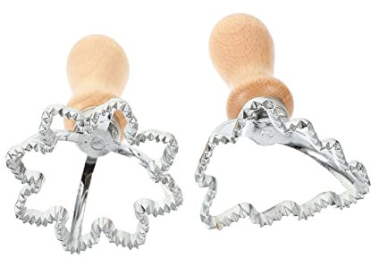 MAGICLULU Cortadores De Galletas Temática Navideña De Zinc, 2 Piezas (copos De Nieve y Árbol De Navidad), Cocina Doméstica, Cortador De Ravioles y Masa Hervida Para Repostería Familiar