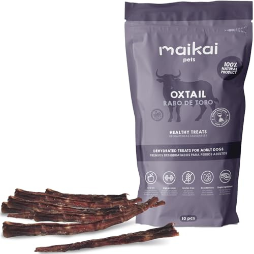 Queue de Bœuf Séchée pour Chien – Friandise Naturelle à Mâcher Longue Durée – Mastication 100% Bœuf sans Céréales – Snack Sain et Délicieux – Dog Treats pour Chiens de Tous Âges | MAIKAI