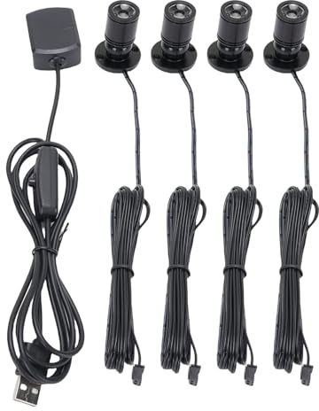 Fafeicy Mini Spotlight USB Powered Rotatable Accent Light 90LM Aluminum Construction Ideal for Display Cases