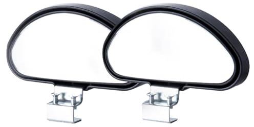 Cyberwork 2pcs Espejo de Punto Ciego Retrovisor Exterior Coche Espejo retrovisor ajustable multiángulo,marcha atrás Compatible con camiones,SUV (Versión con tornillos negros)