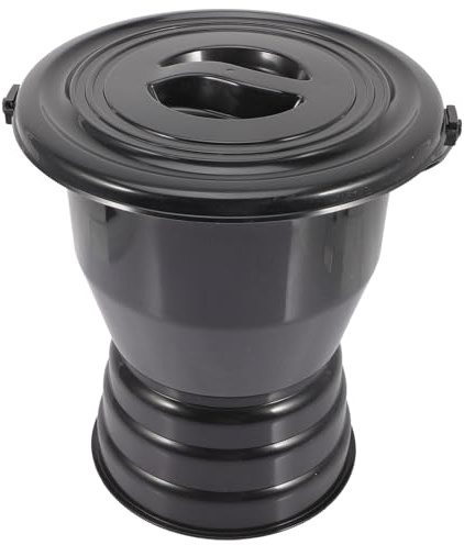 DIYEAH Orinal para Discapacitados y Ancianos de Plástico Grueso, con Tapa y Asa, Urinario Doméstico Multifunción Negro, 1 Unidad para Uso Interior y Cuidado Sanitario