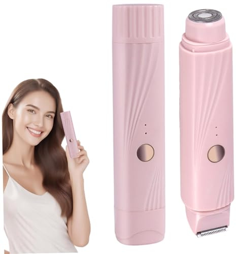 Recortadora de bikini eléctrica para mujer, afeitadora eléctrica 2 en 1 para mujer, afeitadora lavable de doble cabezal para, recortadora de bikini portátil recargable para piernas, braz