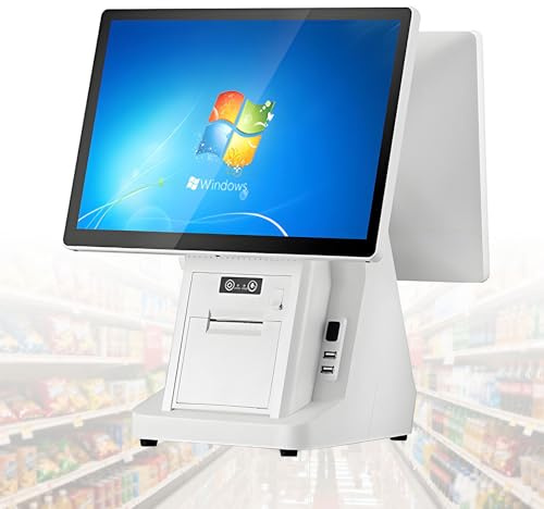 Kassaregister Mat med Kvittoskrivare och Flera Portar,Windows11 DualScreen-80mmPrinter