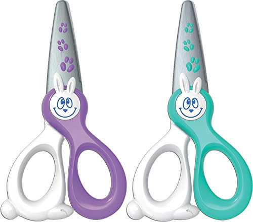 Maped Kidi Cut - Forbici per bricolage per bambini, 12 cm, set da 2 pezzi (viola + verde menta)
