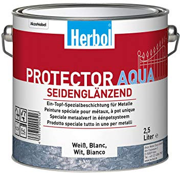 2,5L Herbol Protector Aqua weiss Metall Lack Metallschutzlack Metalllack