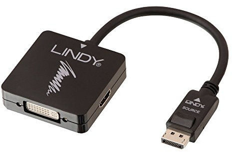 LINDY 41028 Converter DisplayPort 1.2 a HDMI, DVI y VGA Activo