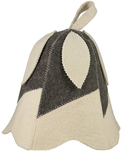 Saunahut - Modell Glöckchen (weiß) - 100% Wollfilz - Saunamütze aus Filz für Damen und Herren