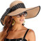 DRESHOW Damen Breit Krempe Strohhut Faltbar Schutz Strandhut Elegant Sommer Hut Sonnenhüte UPF 50+